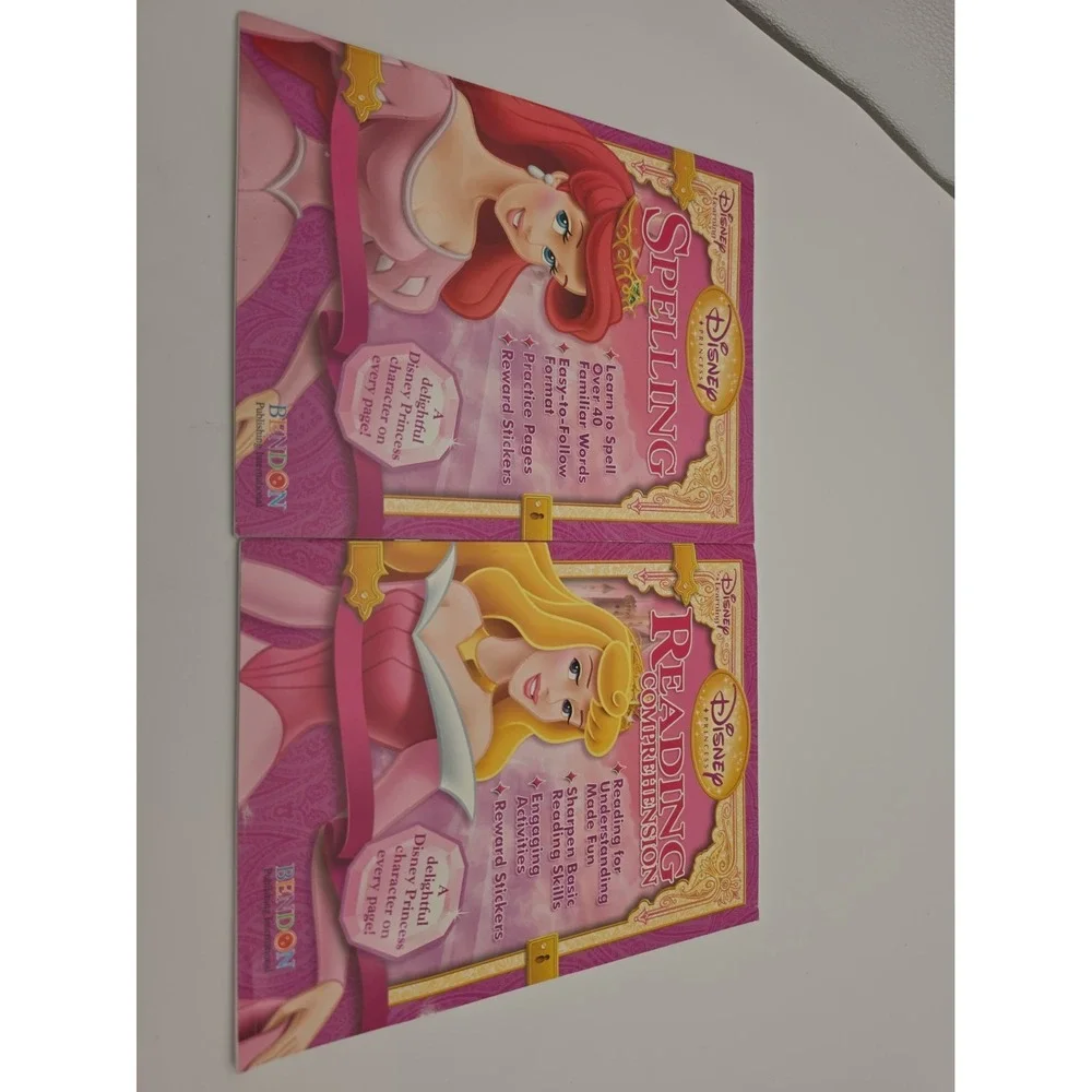 Two Disney Princess Learning Workbooks ~ Learning the Reading & Spelling